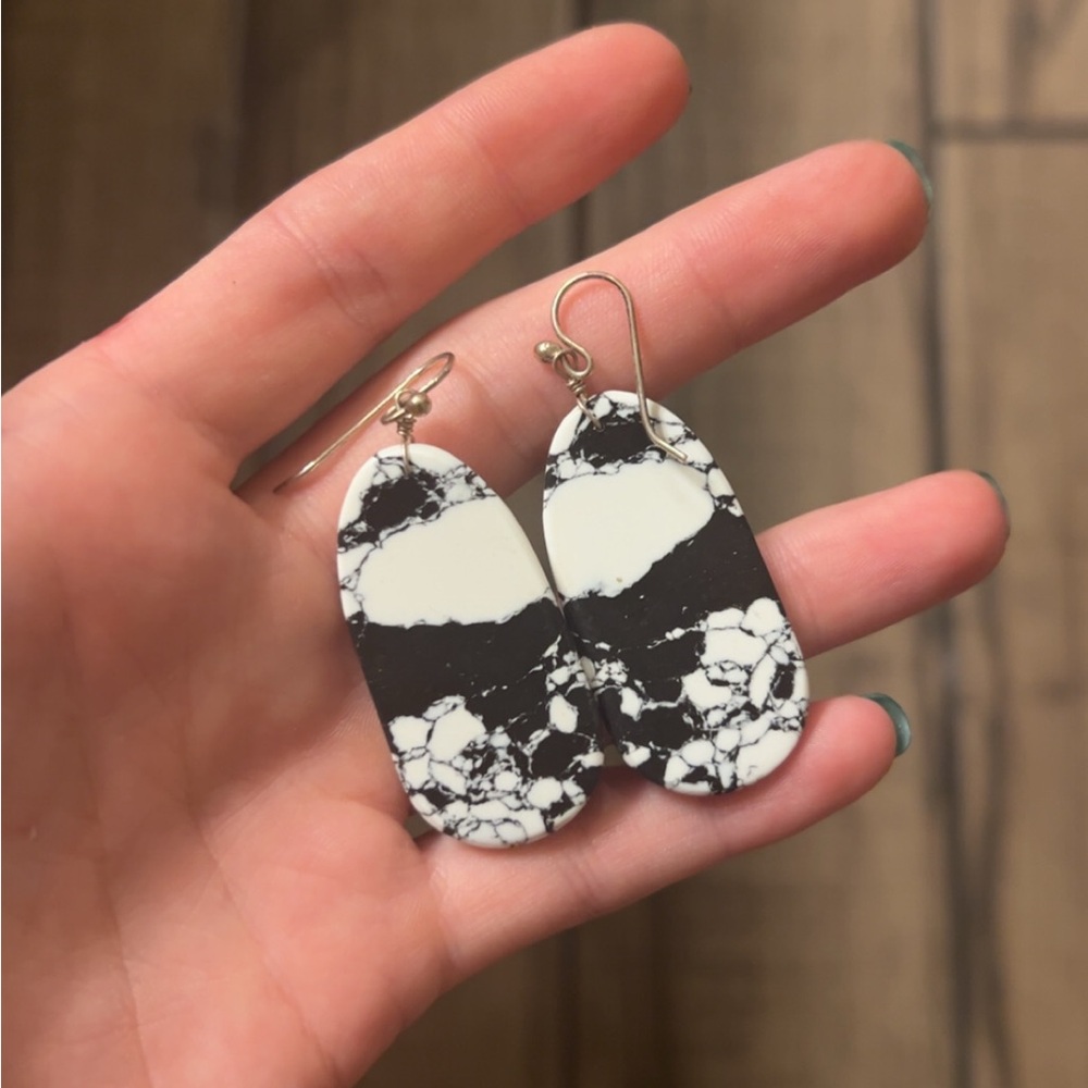 White Buffalo Slab Earrings